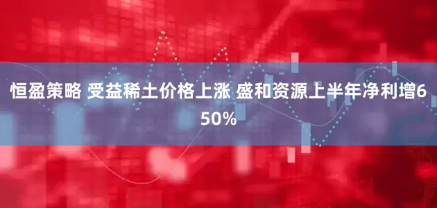 恒盈策略 受益稀土价格上涨 盛和资源上半年净利增650%